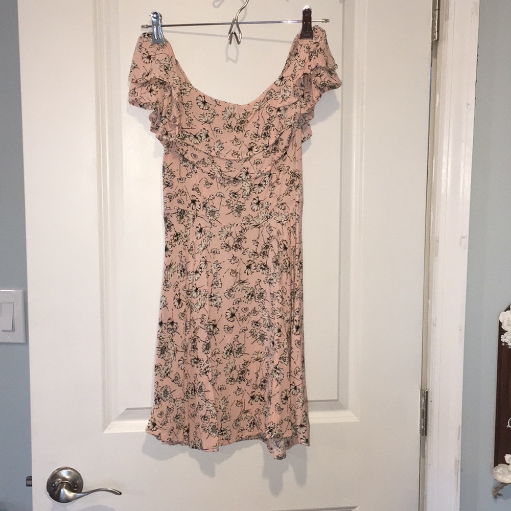 Pink off the shoulders dress